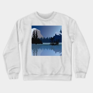 Blue Shades Cold Mountains And Lake Crewneck Sweatshirt